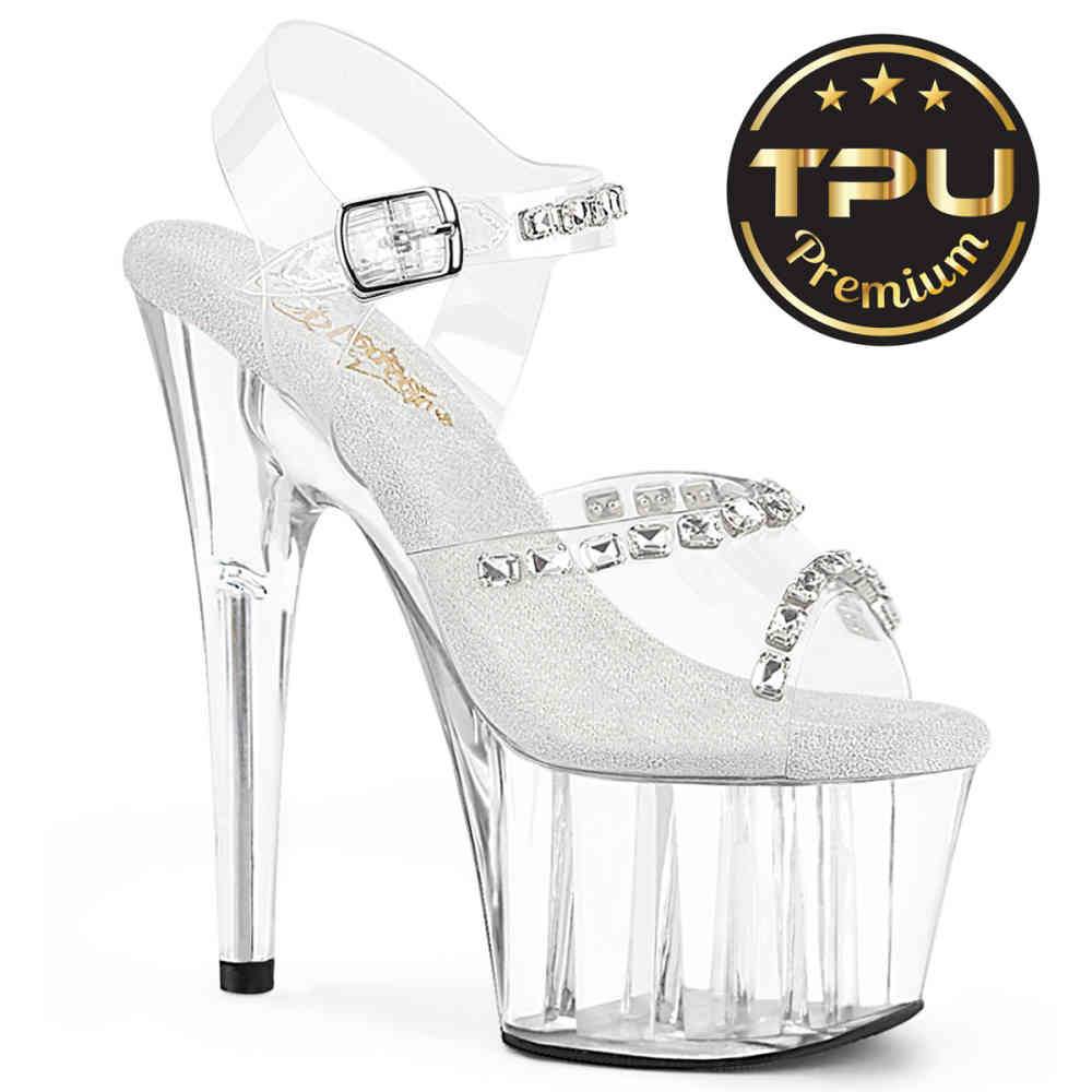 Pleaser - ADORE708PREMSTN Sandale à bride à la cheville - Transparent Product image